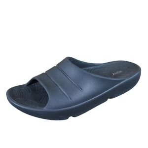 HUHV Recovery Slides Mens Sandals Size 11 Casual Post-Workout Comfort Black Foam
